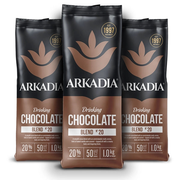 Arkadia Drinking Chocolate 20% – 1kg & 3x1kg Packs