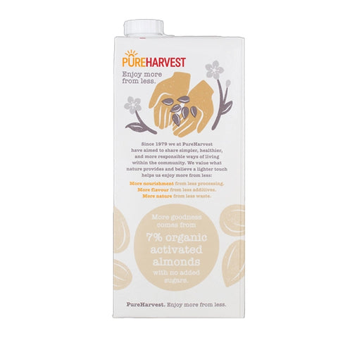 Pure Harvest Organic Almond Milk Unsweetened 12x1L